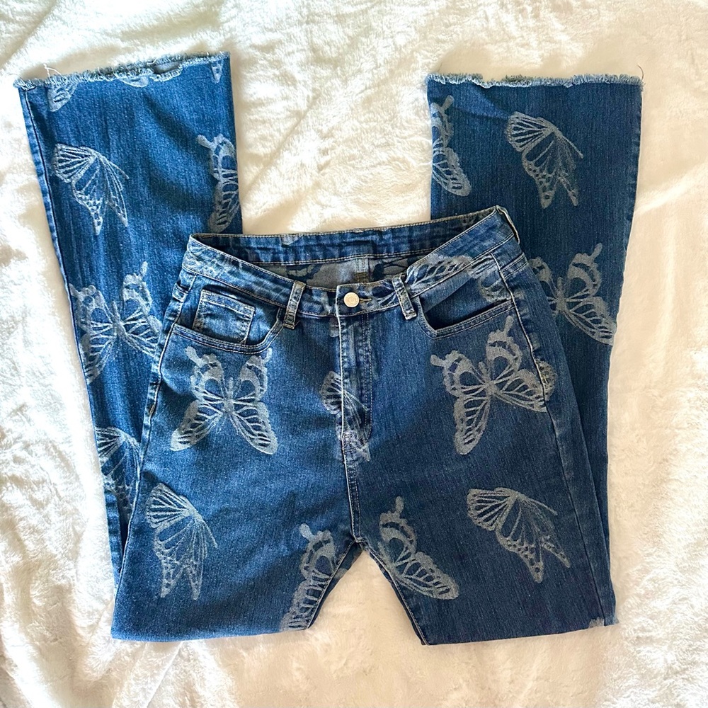 Butterfly High Waisted Flare Jeans